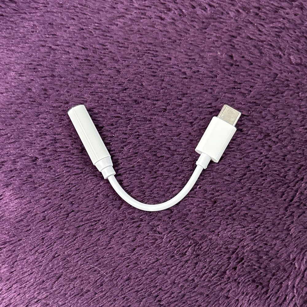 White USB-C to 3.5mm Audio Adapter